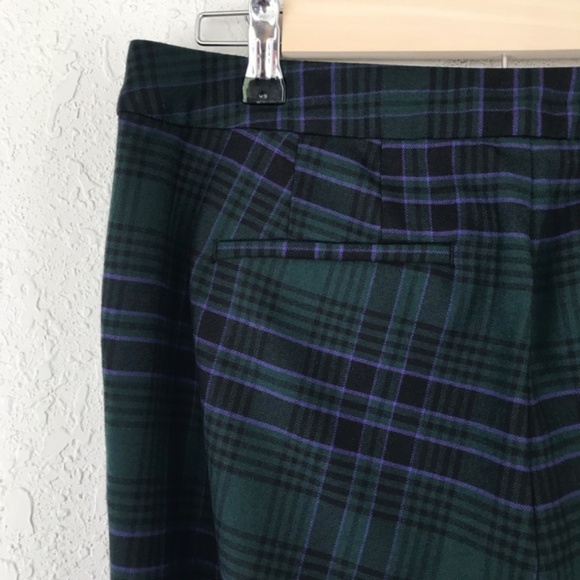 Talbots Green Black Plaid Wool Dress Pants 18 WP - Picture 3 of 3